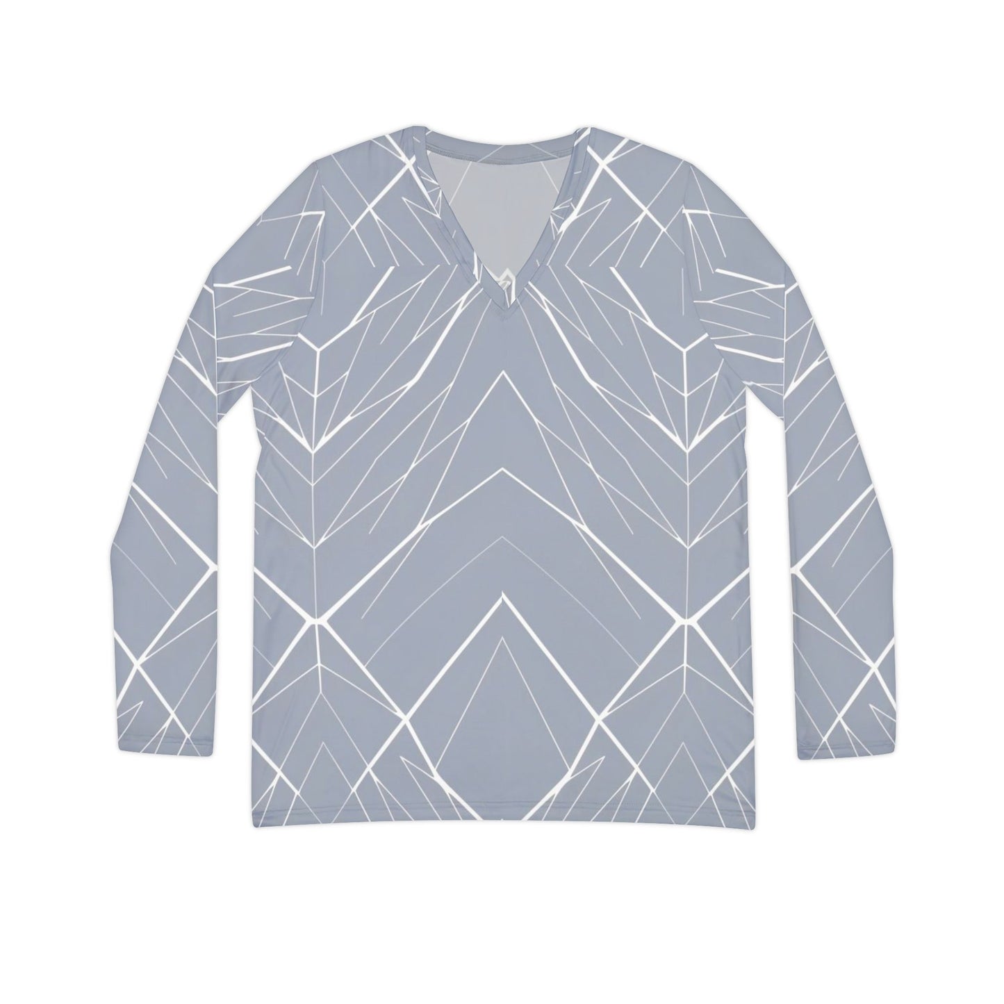 Slate Pattern Long Sleeve V-neck Shirt