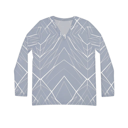 Slate Pattern Long Sleeve V-neck Shirt