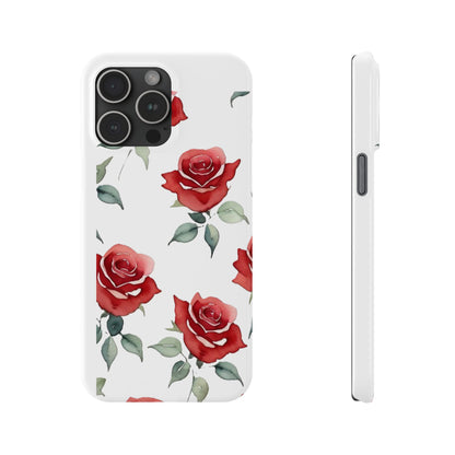 Slim Phone Cases - Roses (White)