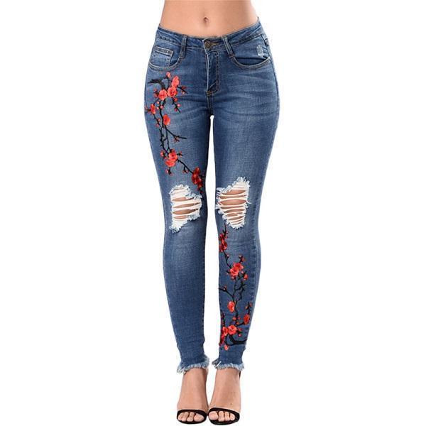 Women's Jeans - Ripped Cut - Slim Fit