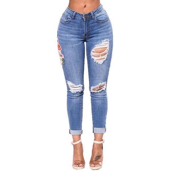 Women's Jeans - Ripped Cut - Slim Fit