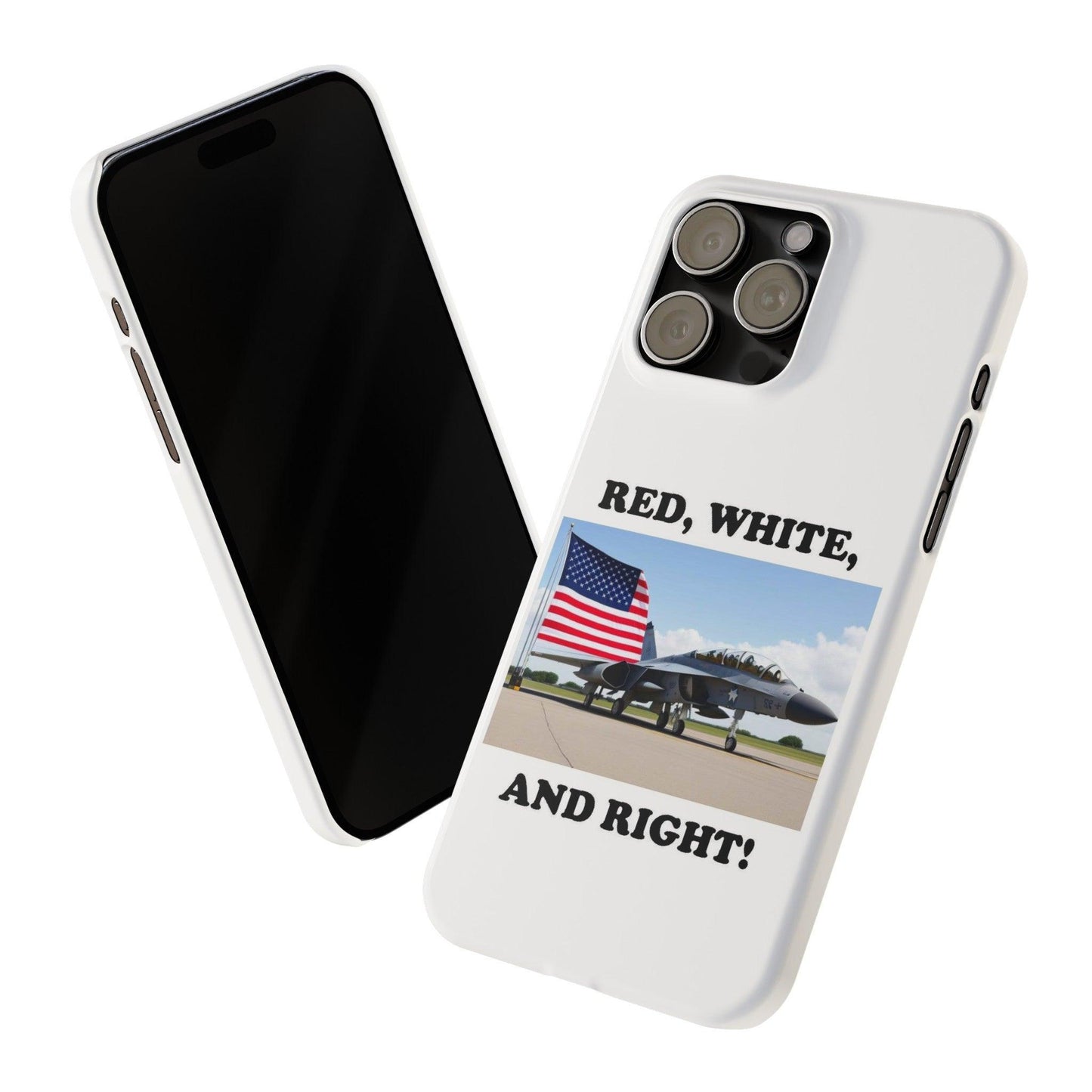 Red, White - (White)Slim Phone Cases