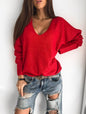 Women's V-neck Pullover Sweater - Better Mode