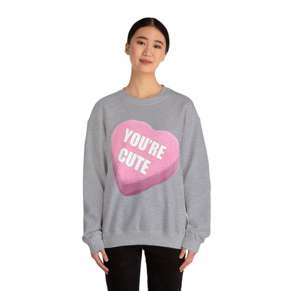 Candy Heart "You're Cute" - Crewneck Sweatshirt - Better Mode