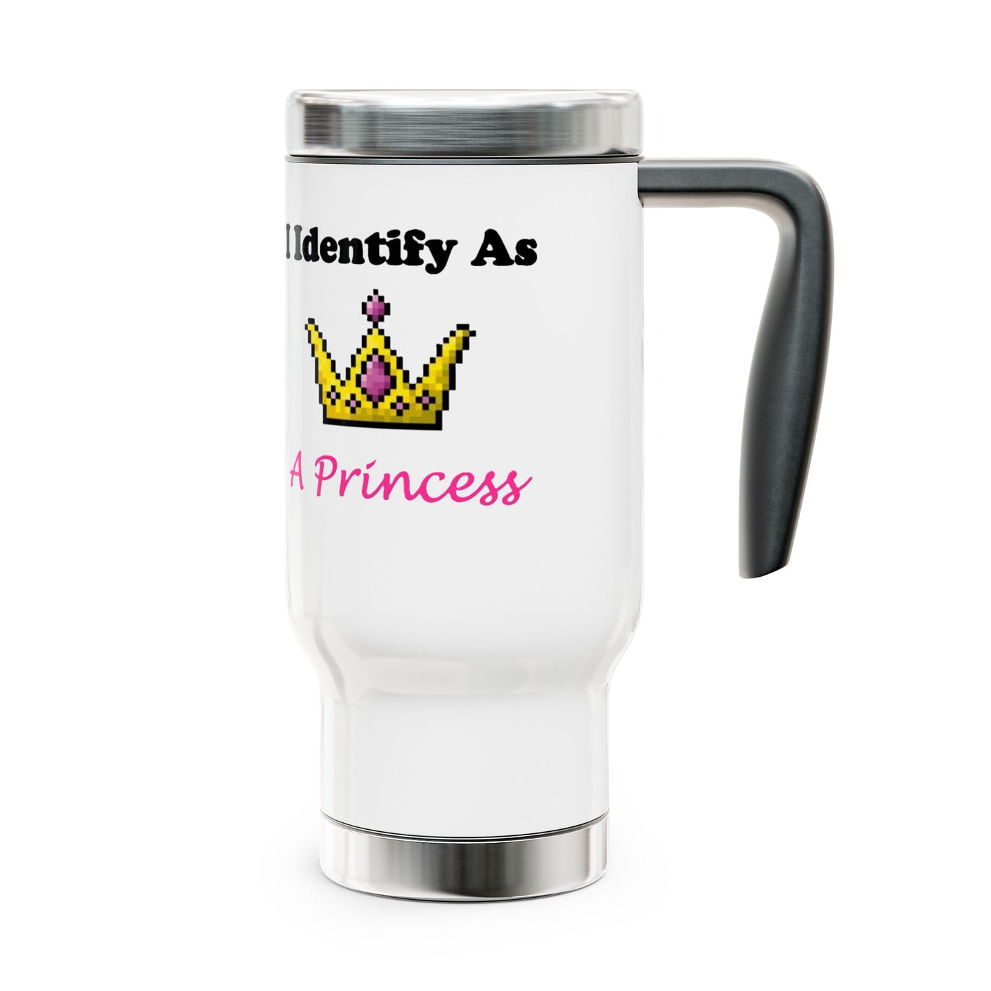 ID Princess - Stainless Steel Travel Mug with Handle, 14oz