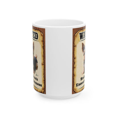 Wanted Poster Ceramic Mug - Yorkie