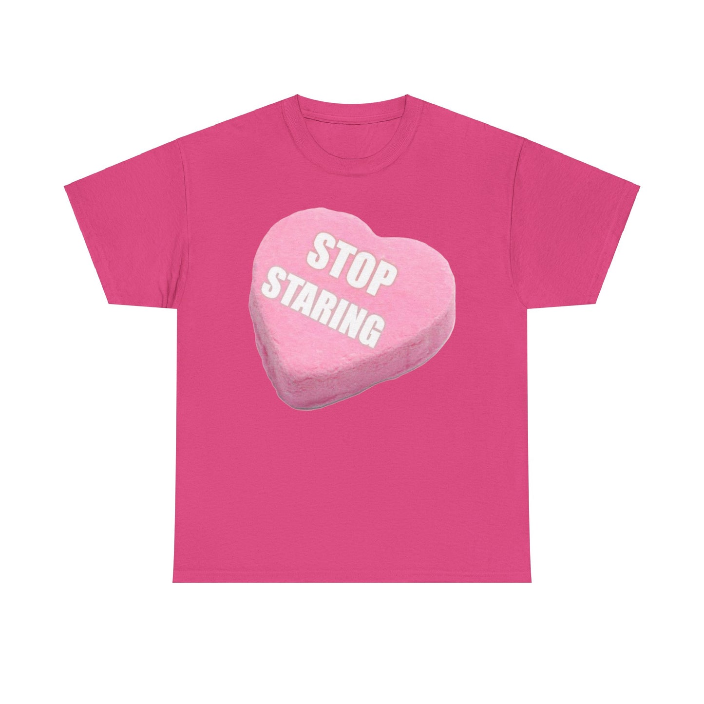 Candy Heart "Stop Staring" - Unisex Heavy Cotton T-Shirt - Better Mode