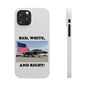 Red, White - (White)Slim Phone Cases