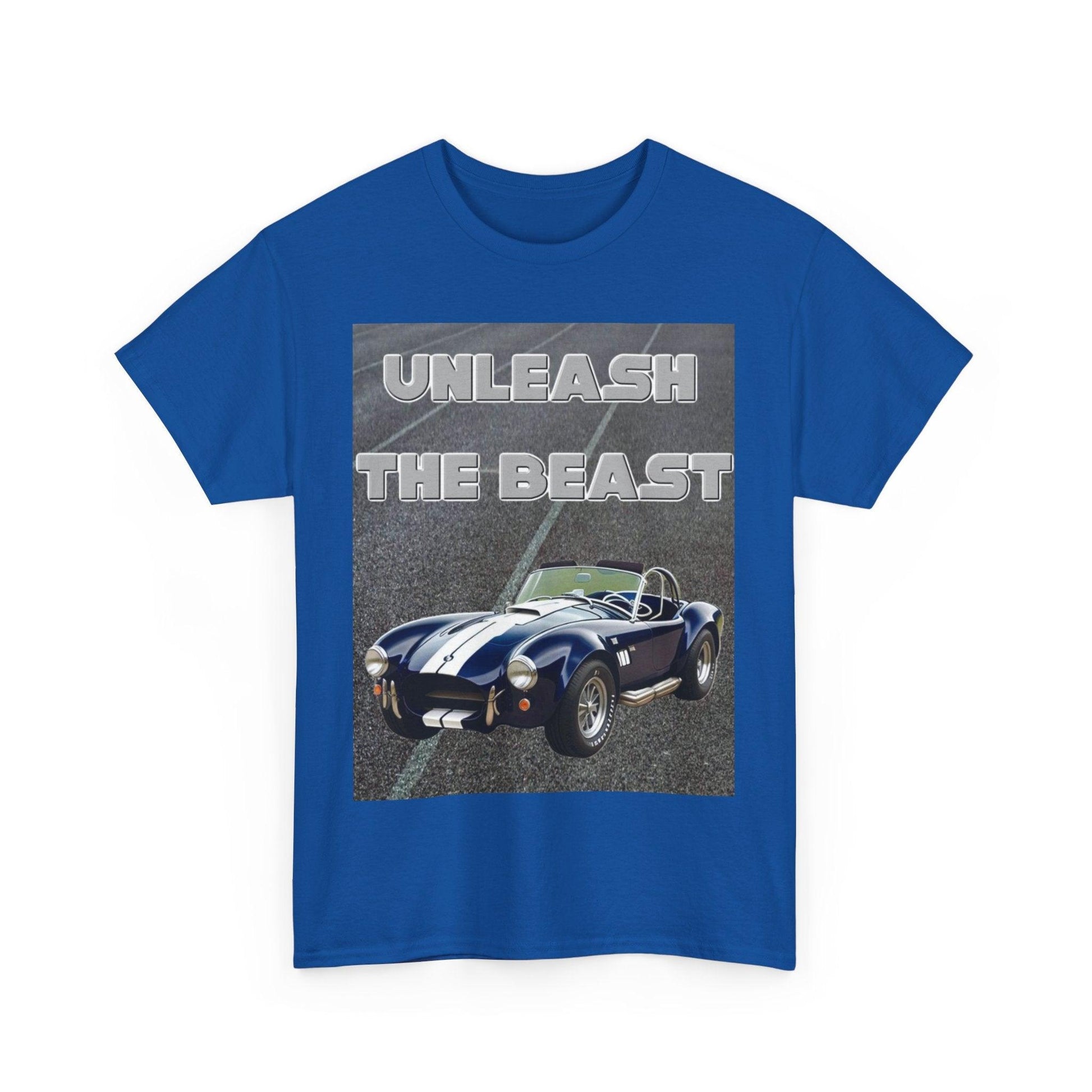 Unleash The Beast Classic Cars Blue Cobra - Unisex Heavy Cotton T-Shirt - Better Mode