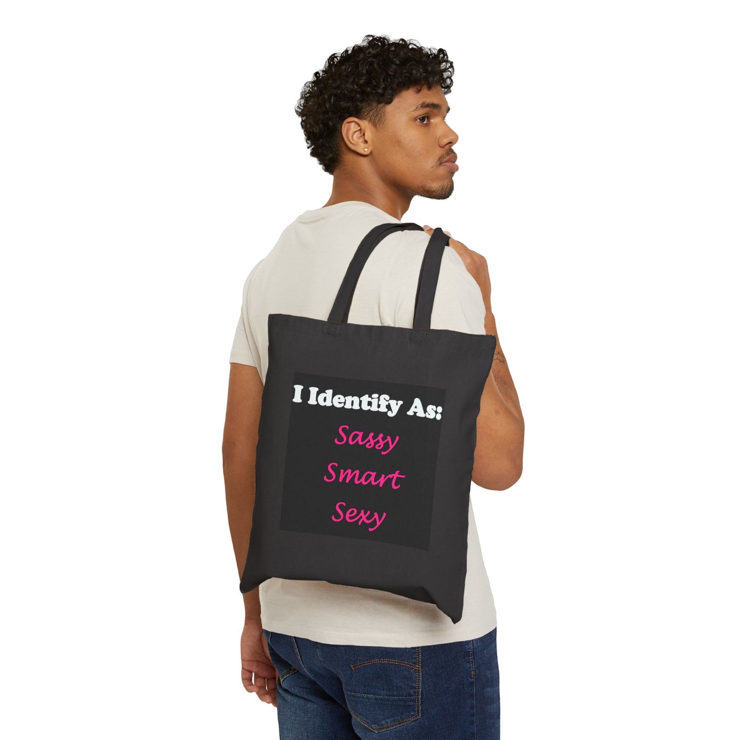 Sassy (Black) - Cotton Canvas Tote Bag