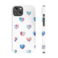 Slim Phone Cases - Hearts (White)