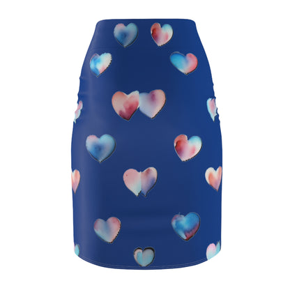 Heart Pattern Women's Pencil Skirt