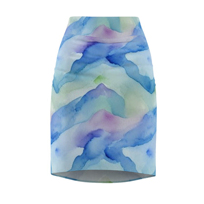 Multi Color Pastel Pencil Skirt