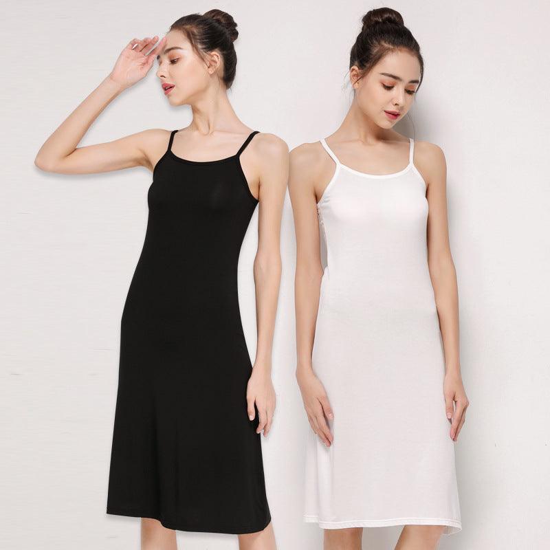 Women's Summer Mid Length Modal Suspender Dress - Better Mode