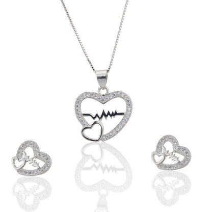 Heart Jewelry Set Earrings & Necklace - Better Mode