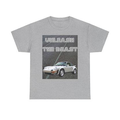 Unleash The Beast Classic Cars White - Unisex Heavy Cotton T-Shirt