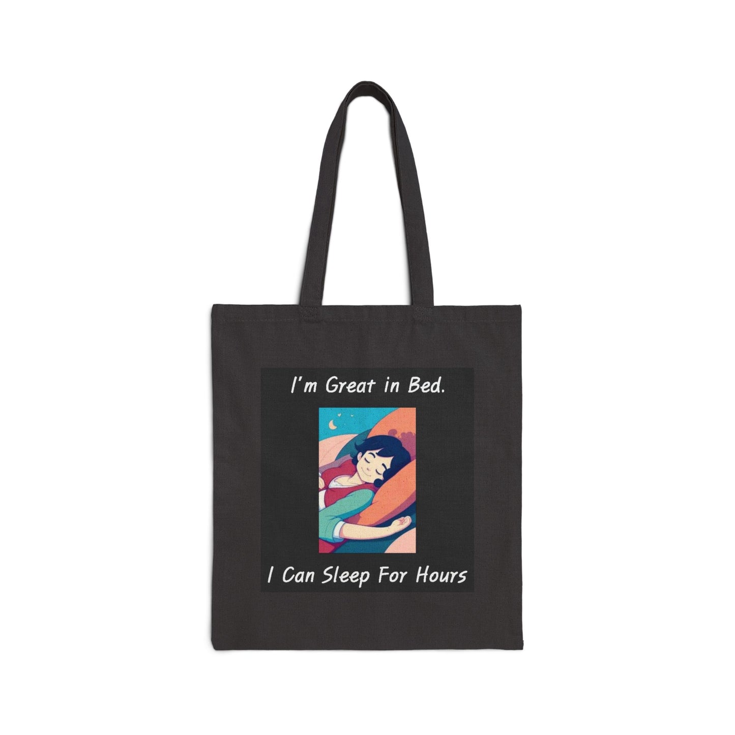 Great In Bed (Black) - Cotton Canvas Tote Bag