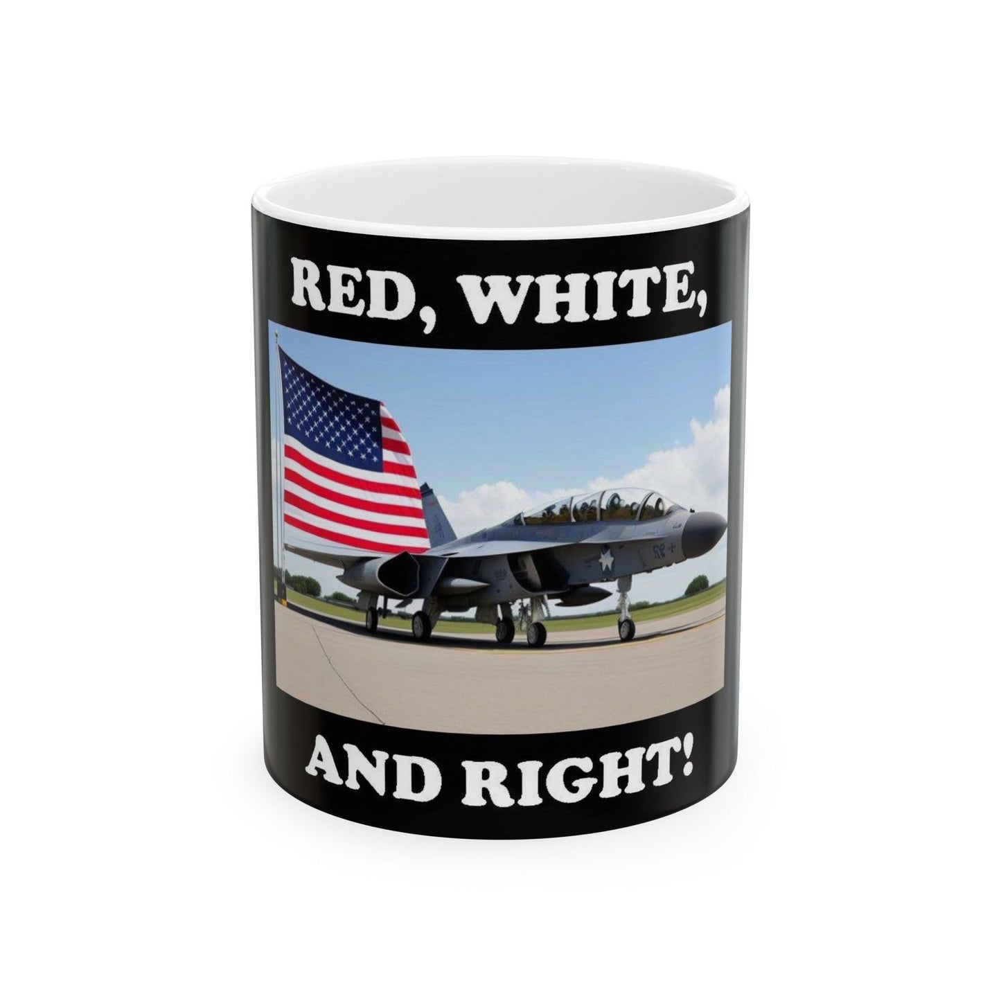 Red, White (Black) - Ceramic Mug, (11oz, 15oz)