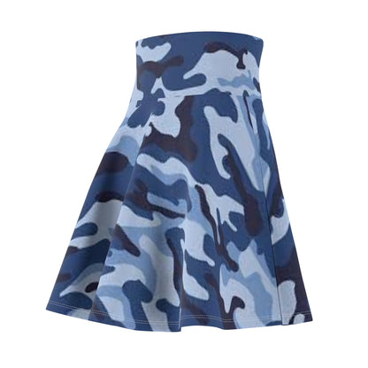 Blue Camo Pattern Skater Skirt