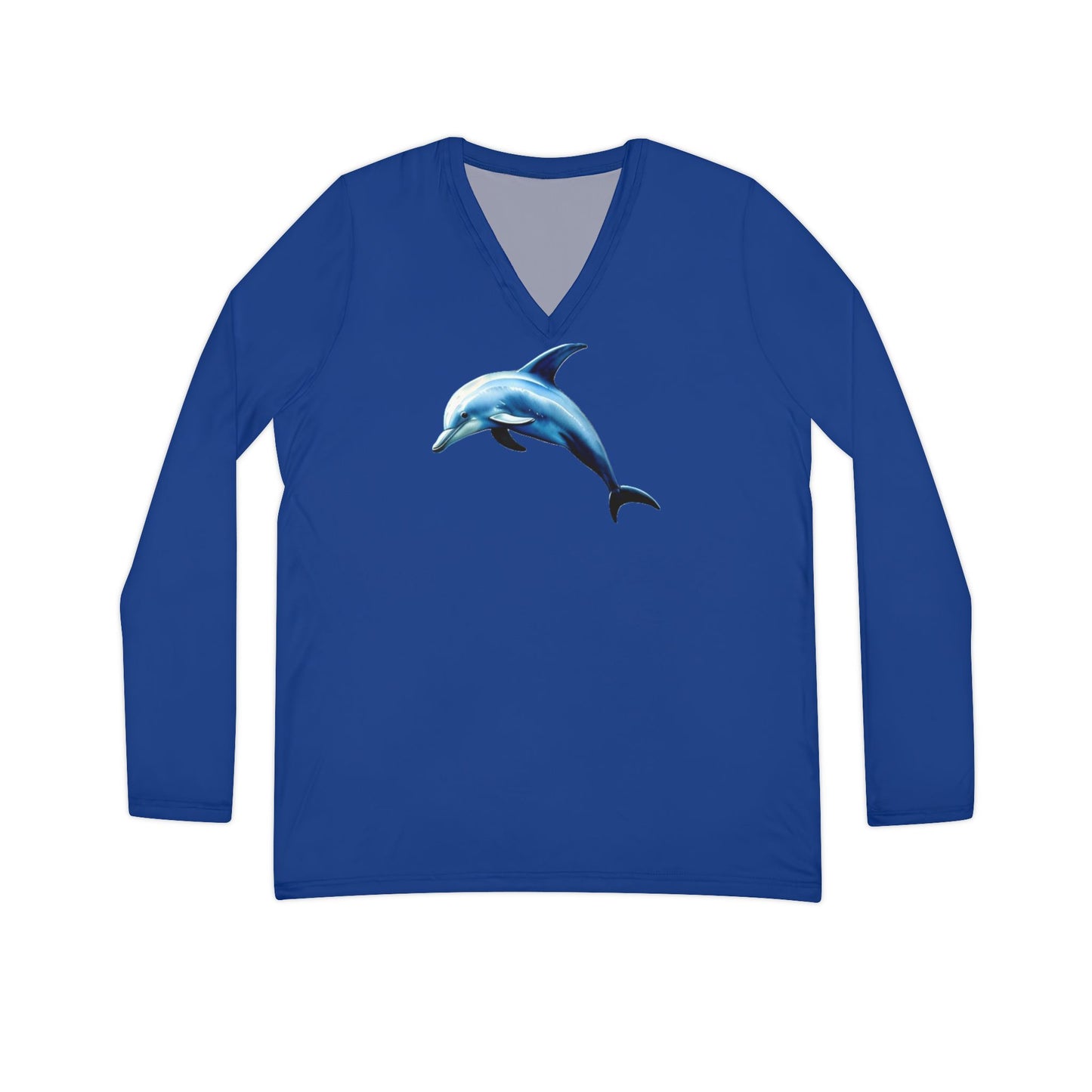 Women's Dolphin Long Sleeve V-neck Shirt