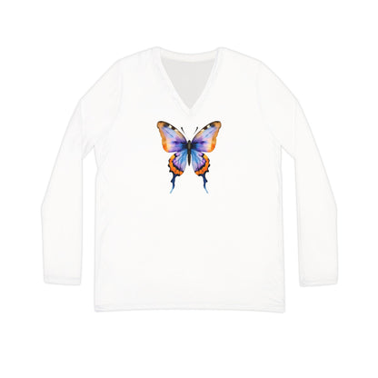 Butterfly Long Sleeve V-neck Shirt