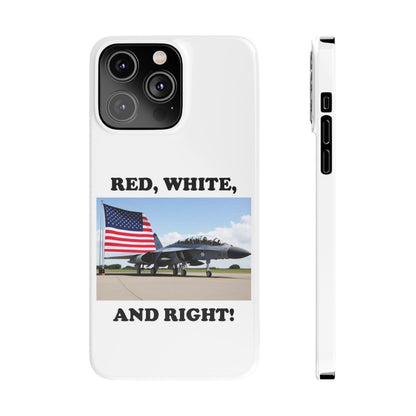 Red, White - (White)Slim Phone Cases