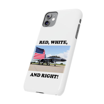 Red, White - (White)Slim Phone Cases