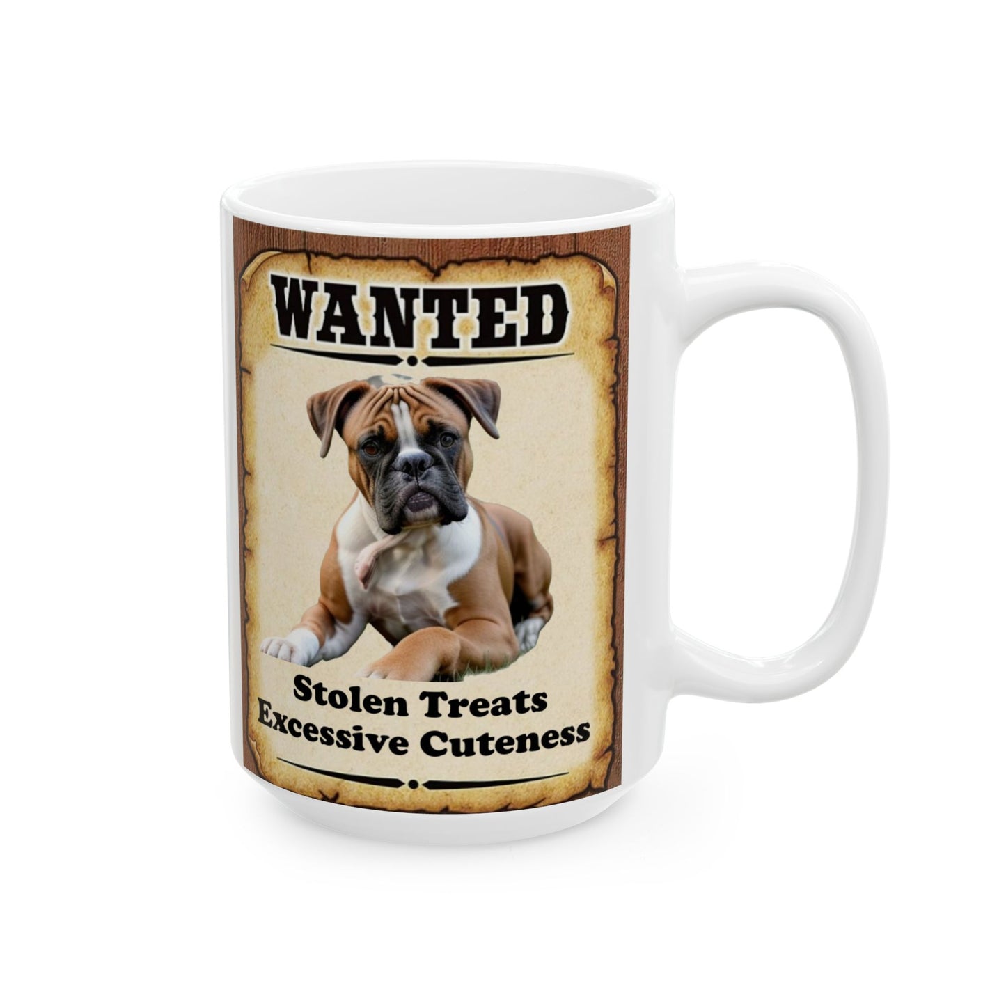 Wanted Poster Ceramic Mug - Boxer Breed