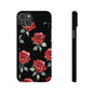 Slim Phone Cases - Roses (Black)