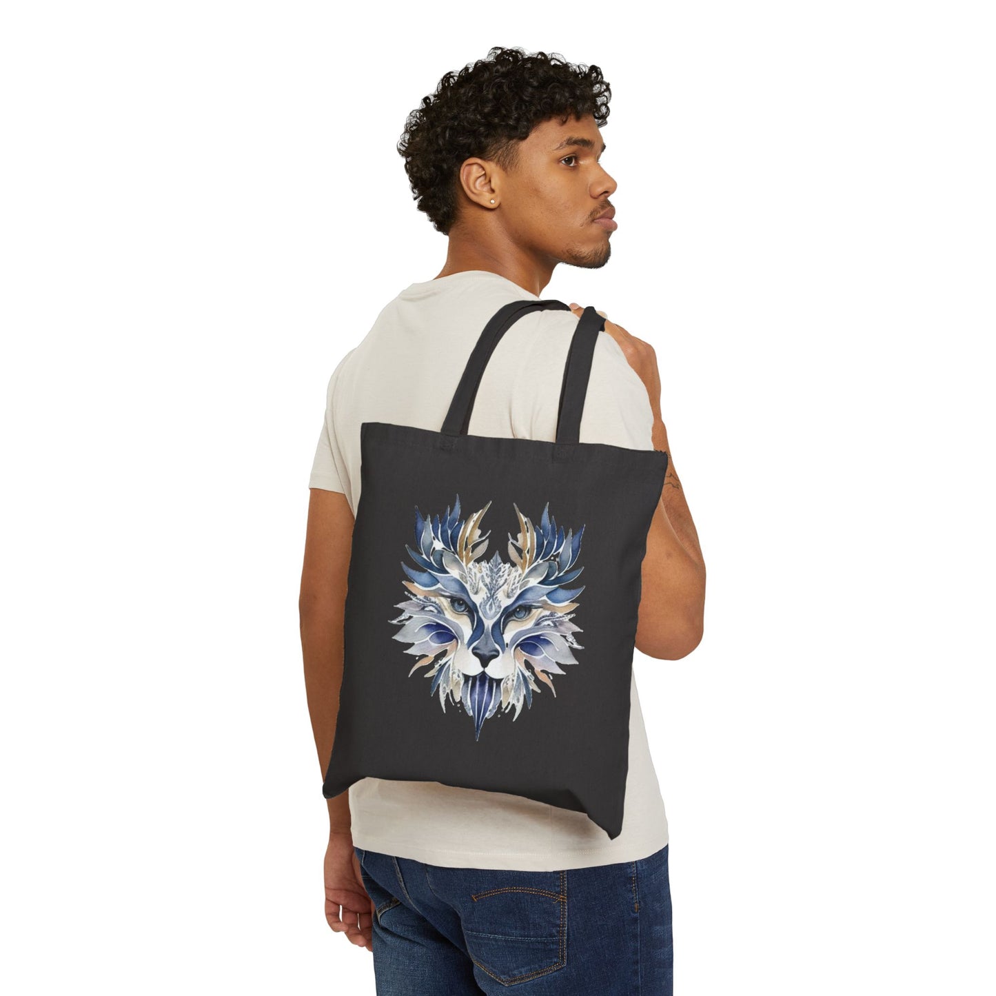 Floral Lion Tote Bag