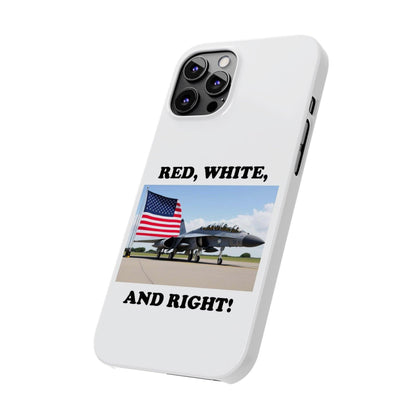 Red, White - (White)Slim Phone Cases