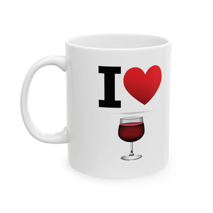 I Heart Wine - Ceramic Mug, (11oz, 15oz) - Better Mode