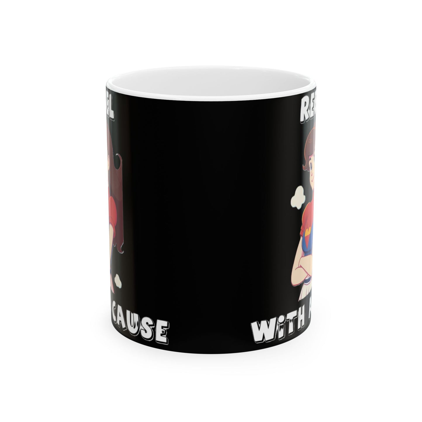 Rebel With A Cause (Black) - Ceramic Mug, (11oz, 15oz)