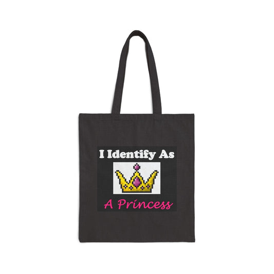 ID Princess (Black) - Cotton Canvas Tote Bag