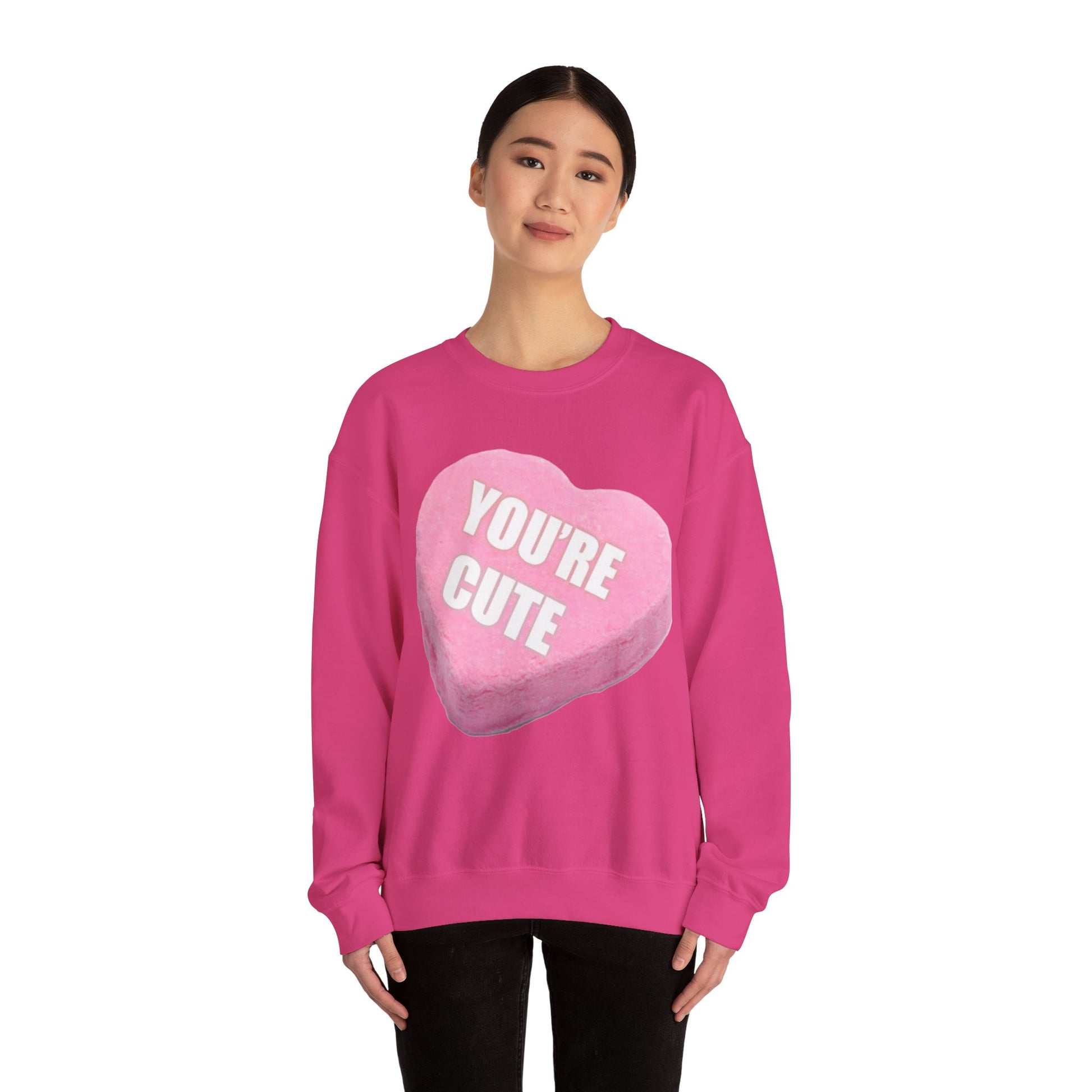 Candy Heart "You're Cute" - Crewneck Sweatshirt - Better Mode