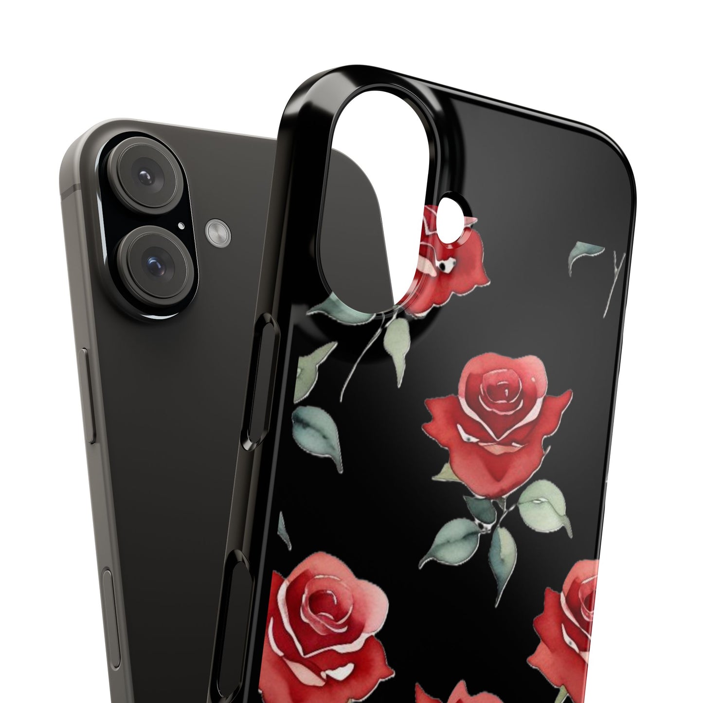 Slim Phone Cases - Roses (Black)