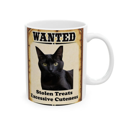 Wanted Poster Ceramic Mug - Black Cat