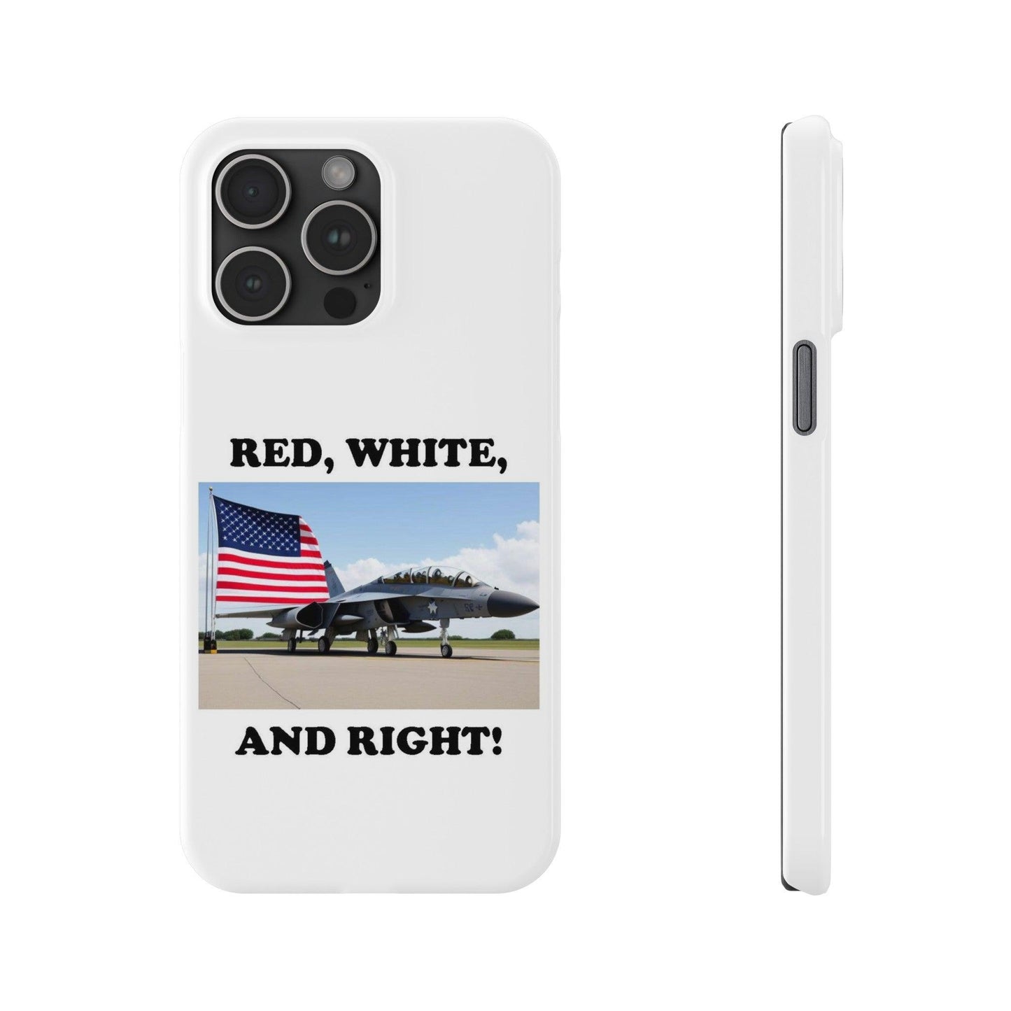 Red, White - (White)Slim Phone Cases