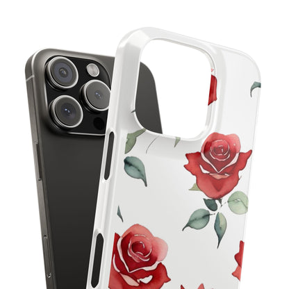 Slim Phone Cases - Roses (White)