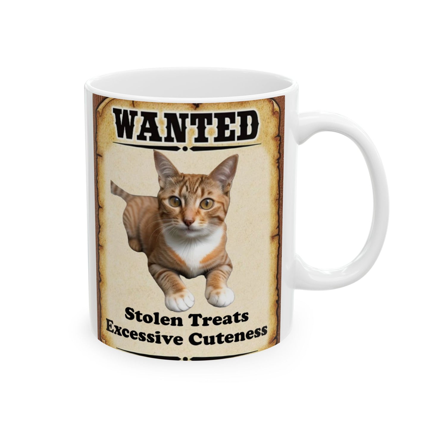 Wanted Poster Ceramic Mug - Orange Cat