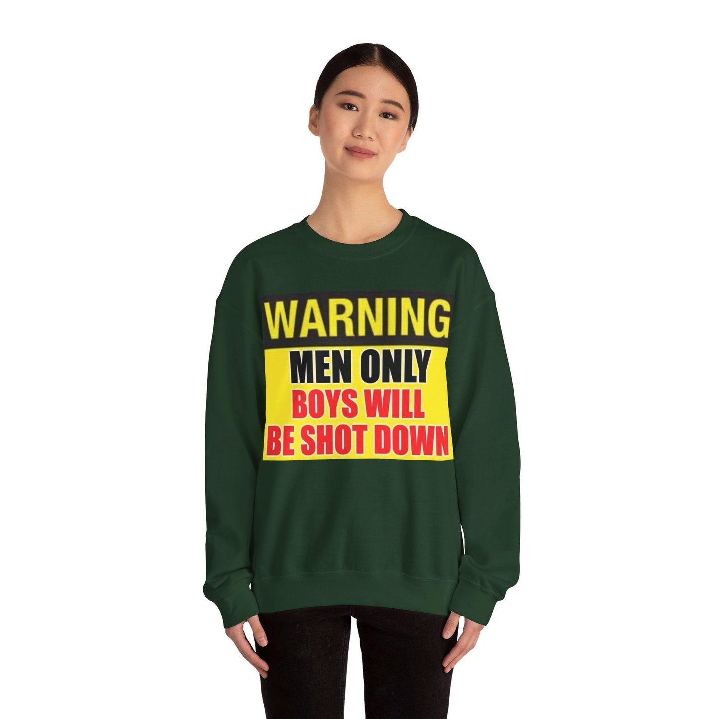 Warning Boys Shot Down - Unisex Heavy Blend™ Crewneck Sweatshirt