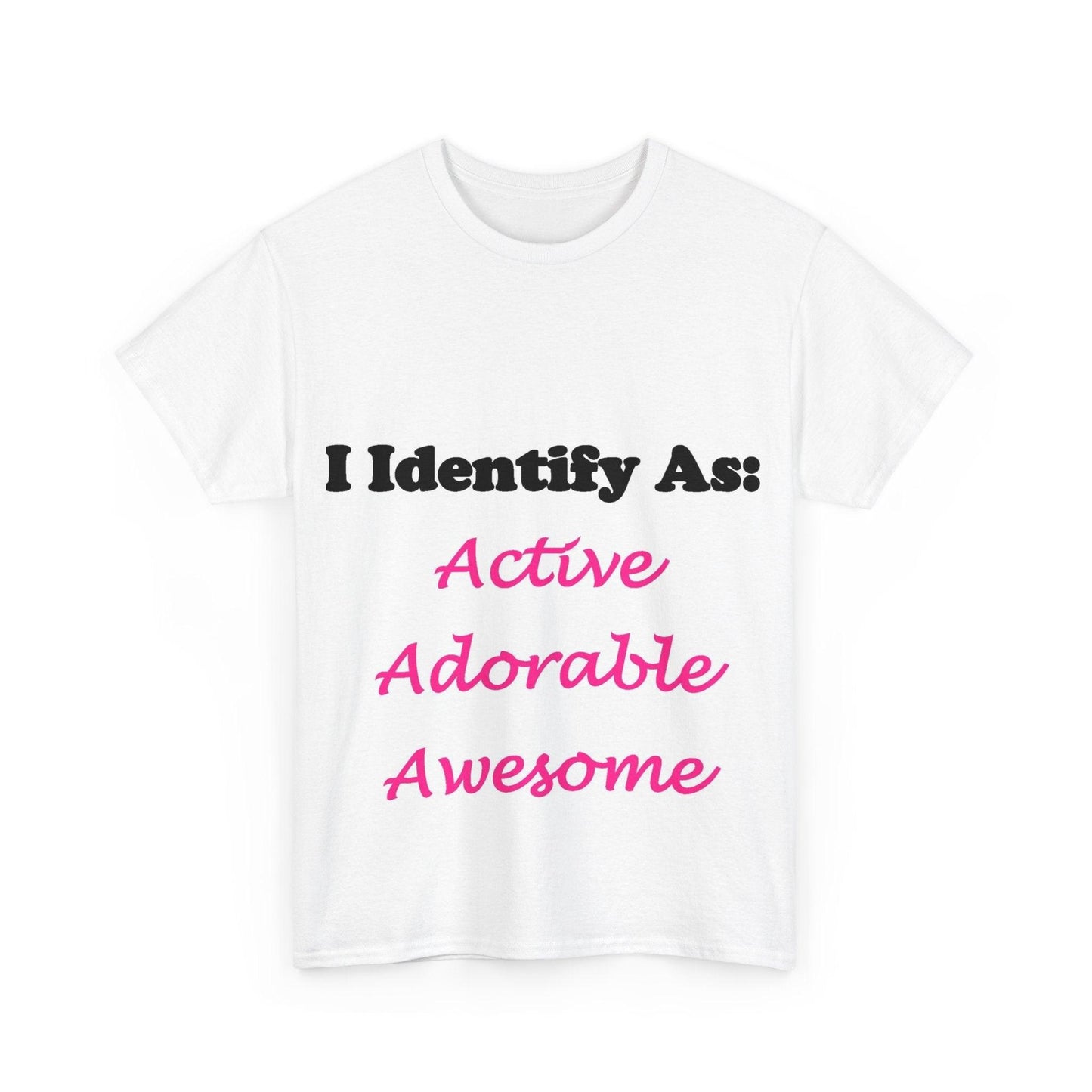 ID Active Adorable Awesome (White) - Unisex Heavy Cotton T-Shirt