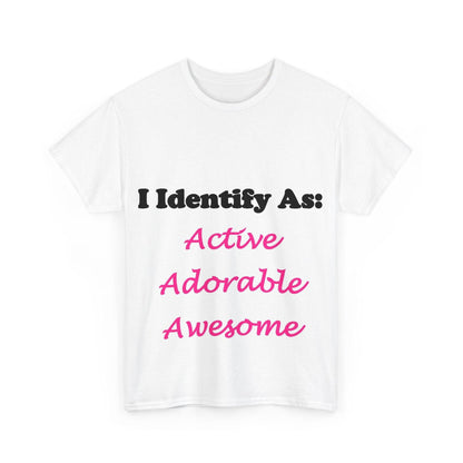 ID Active Adorable Awesome (White) - Unisex Heavy Cotton T-Shirt