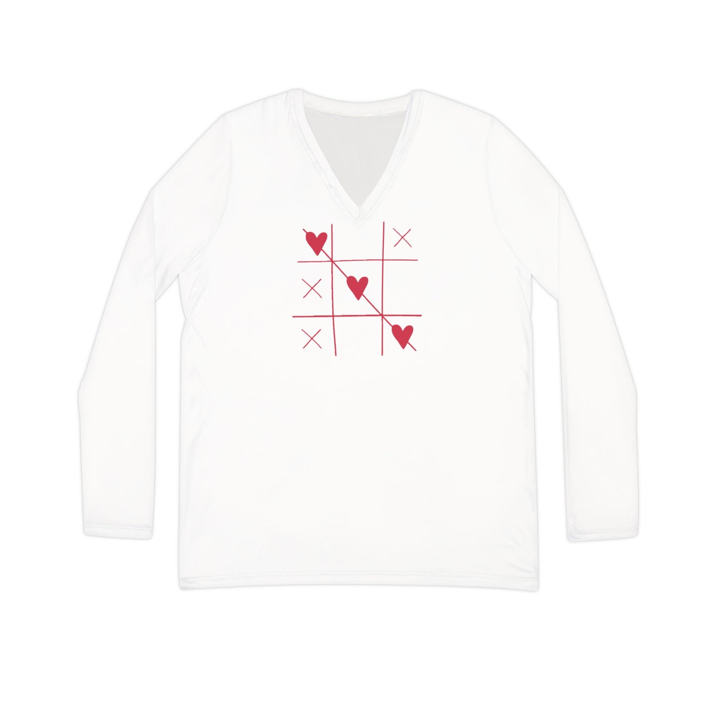 Women's Tic Tac Toe Long Sleeve V-neck Shirt