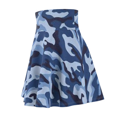 Blue Camo Pattern Skater Skirt