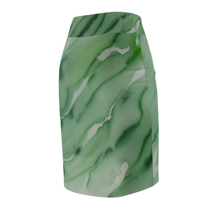 Green Marble Pencil Skirt