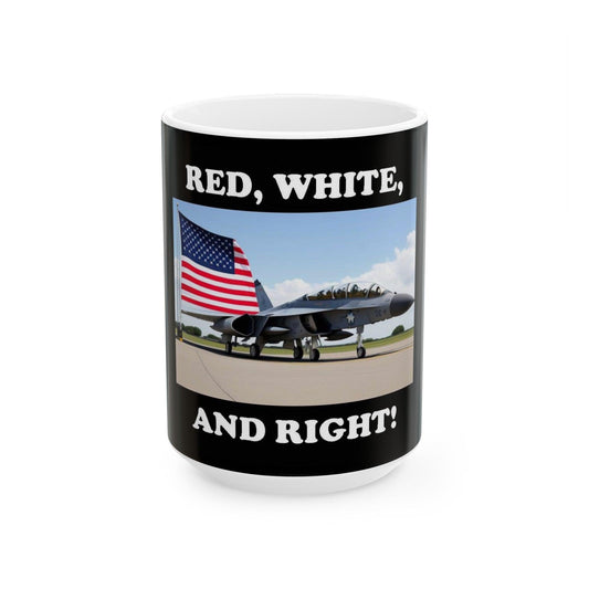 Red, White (Black) - Ceramic Mug, (11oz, 15oz)