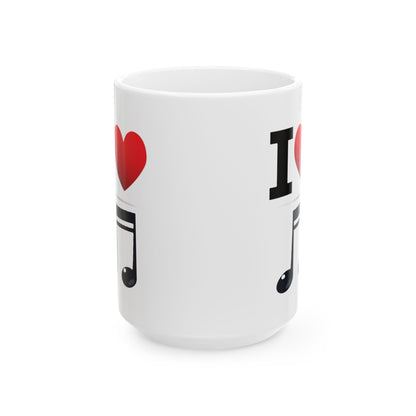 I Heart Music - Ceramic Mug, (11oz, 15oz) - Better Mode