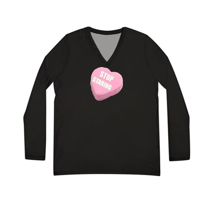 Candy Heart Women's Long Sleeve V-neck Shirt