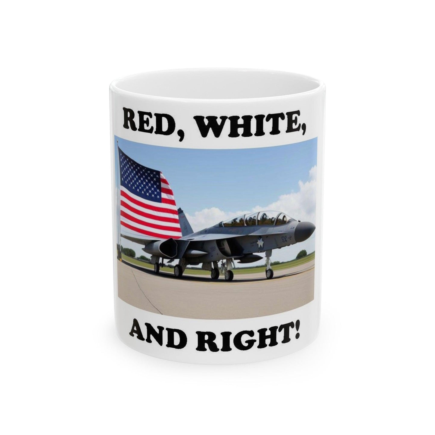 Red, White (White) - Ceramic Mug, (11oz, 15oz)